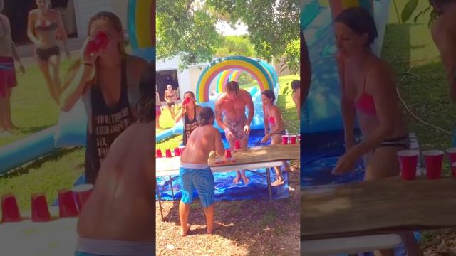 Best flip cup game with slip n slide, must see! смотреть онлайн