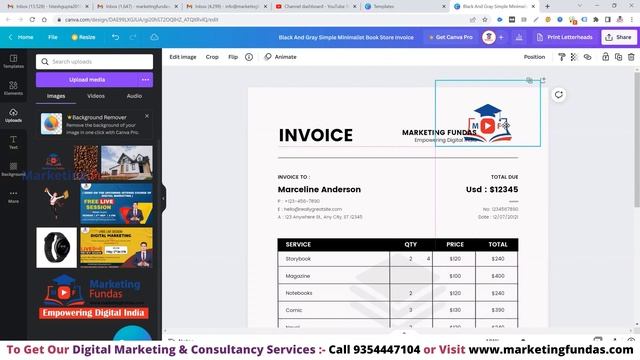 How to Make Invoice for Business Hindi | Create Custom Invoice in Canva | Business invoice Design смотреть онлайн
