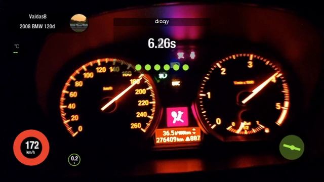 BMW E81 120d N47 STAGE3 acceleration dragy 100-200 9.9s смотреть онлайн