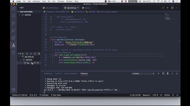 Write Python unit tests | Flask API Testing using unittest and requests смотреть онлайн