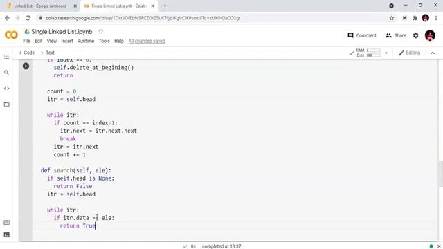 4.4 - Search an element in a Single Linked List || Linked List in Python || Linked List in Telugu смотреть онлайн