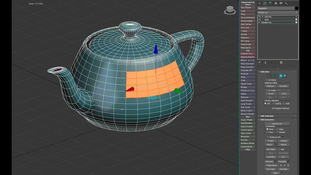 Dark Max № 95 - Transferring selections between Edit Poly modifiers using Get Stack Selection смотреть онлайн