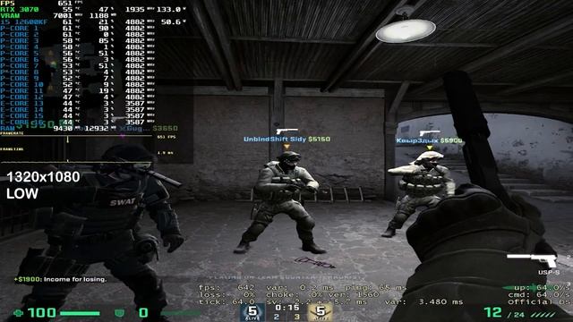 i5 12600KF RTX 3070 in CS:GO 2023 смотреть онлайн