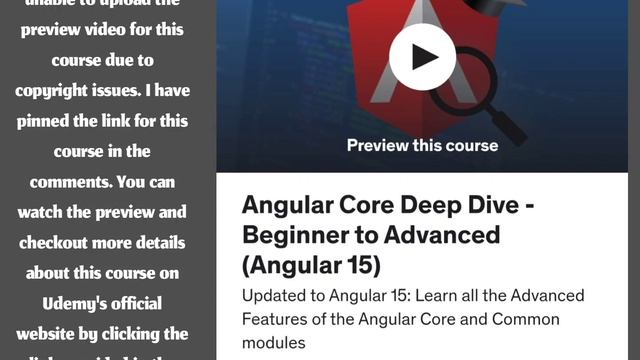 Angular Core Deep Dive - Beginner to Advanced (Angular 15) смотреть онлайн