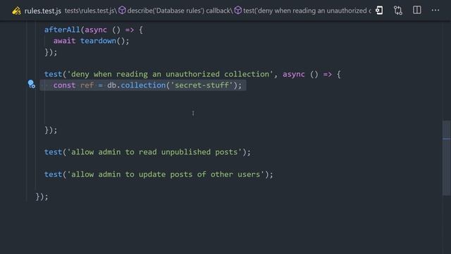 Unit test in testing Firebase security смотреть онлайн