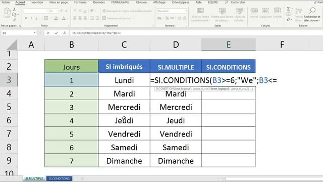 EXCEL - REMPLACER LES SI IMBRIQUÉS : FORMULES SI.MULTIPLE ET SI.CONDITIONS смотреть онлайн
