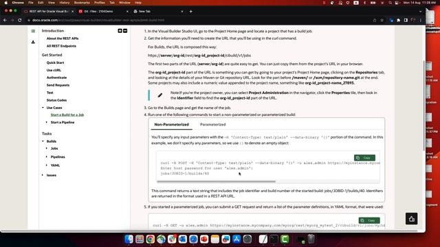 Invoking Visual Builder Studio Build Jobs with REST смотреть онлайн