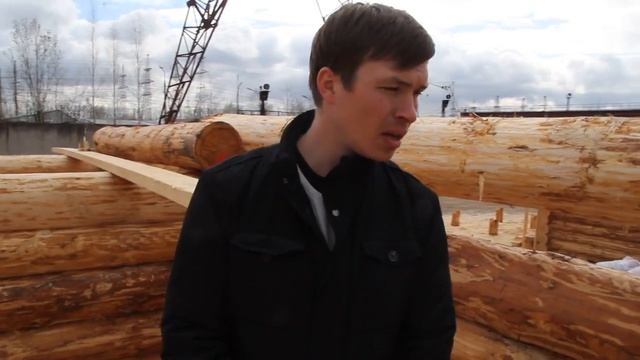 Срубы из бревна. Начали сборку бани. смотреть онлайн