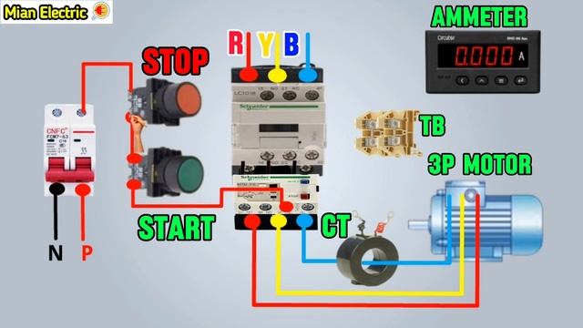 How To Connect Digital Ampere Meter In DOL Starter @MianElectric