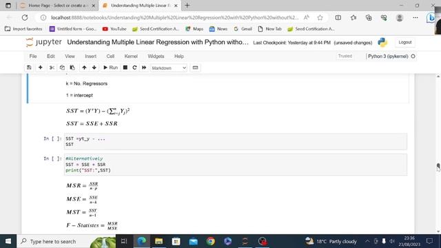 Machine Learning With Python Multiple Linear Regression Without Machine Learning Packages смотреть онлайн