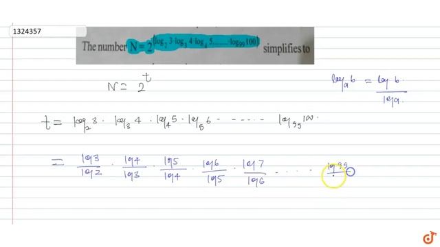 The number `N= 2^ (log_2 3·log_3 4.log_4 5....... log_99 100)` simplifies to смотреть онлайн