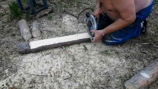 Долговечные бревенчатые ступеньки из брёвен. и скамейка из брёвен. Аригинальное решение. смотреть онлайн