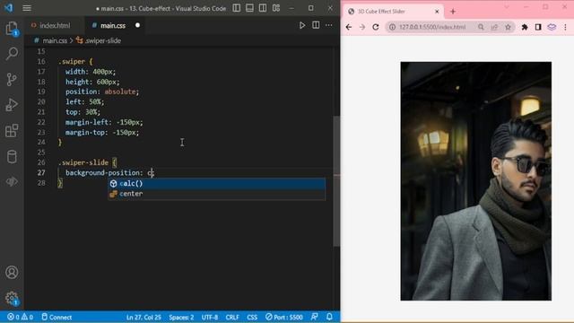 Swiper Slider Series - 3D Cube Effect Slider | Episode 13 | JavaScript | Swiper JS смотреть онлайн