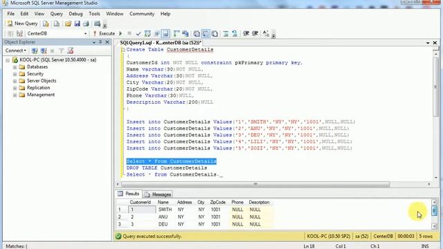 drop table in sql | SQL Server Tutorials | SQL tutorial for beginners смотреть онлайн
