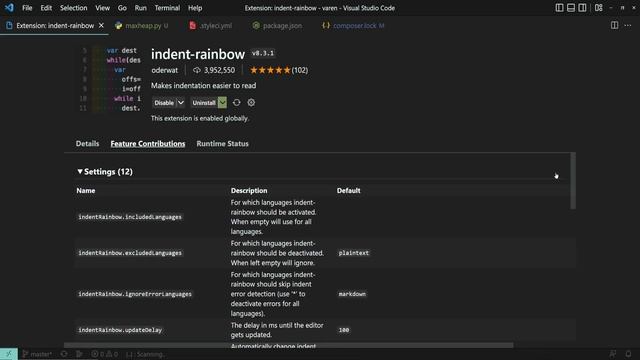 VS Code — Ident-Rainbow Extension смотреть онлайн