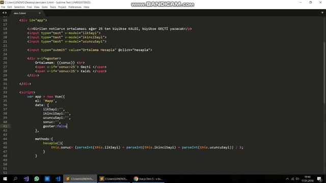 Vue.js Ders 5 : v-bind:style ve Geçti Kaldı Uygulaması (Öğrendiklerimizi pekiştirdik) смотреть онлайн