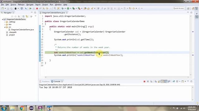 How to use getWeeksInWeekYear() method of Java.util.GregorianCalendar class? смотреть онлайн