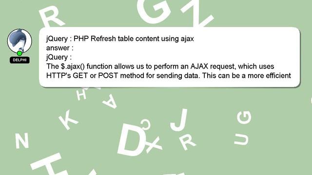 jQuery : PHP Refresh table content using ajax смотреть онлайн