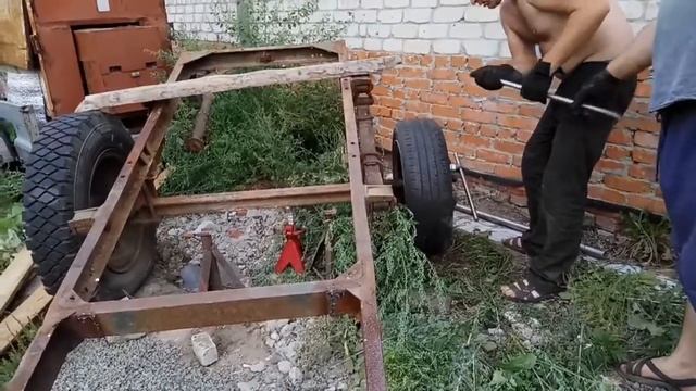 постройка самодельного легкового прицепа из армейского грузового DIY смотреть онлайн