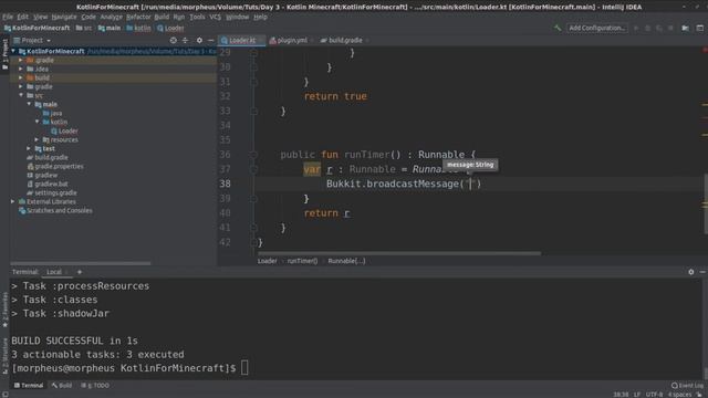 Minecraft Plugins mit Kotlin schreiben Tutorial #4 - Regelmäßig Dinge tun смотреть онлайн
