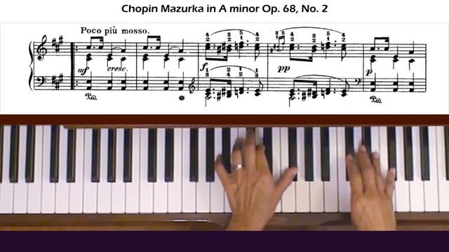 Chopin Mazurka in A minor Op. 68, No. 2 Piano Tutorial смотреть онлайн