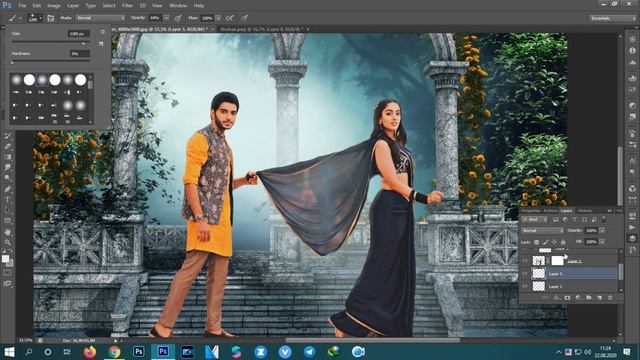 Photoshop Tutorial -4: Loving couple in the magic garden смотреть онлайн