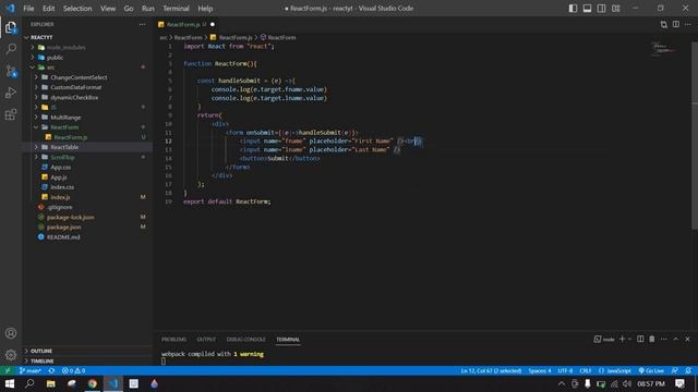 Form OnSubmit in React Js смотреть онлайн