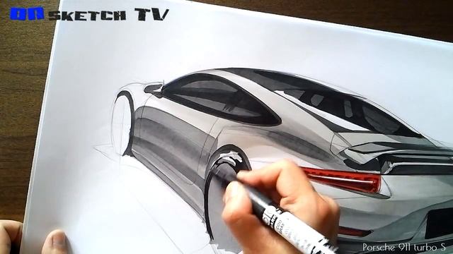온스케치 TV Car Sketch - "Porsche 911 turbo S sketch (Color Pencil+AD Marker)" смотреть онлайн