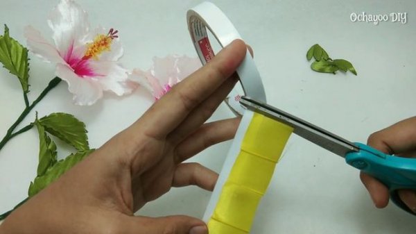 DIY/ How to make satin ribbon flower hibiscus 🌺 easy