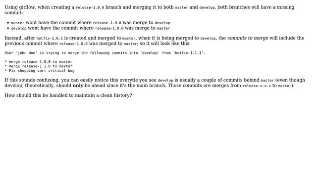 Software Engineering: Keeping a clean git history when using gitflow - unmerged commits on develop смотреть онлайн