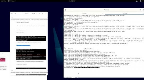 Install Postgres SQL (psql) in Debian Linux.