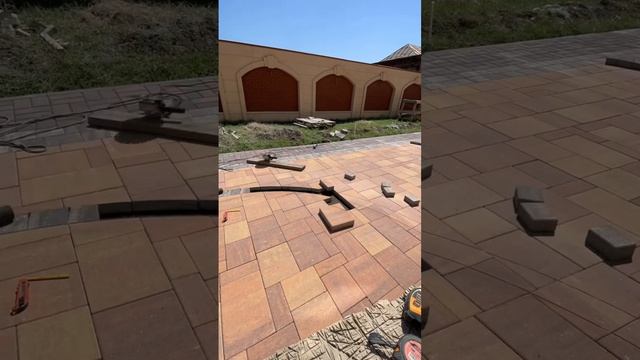 Художественная укладка тротуарной плиткой. Радиальная подрезка плитки??? смотреть онлайн