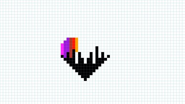 Рисуем по клеточкам черно-радужное сердце. We draw a black-rainbow heart on the cells. смотреть онлайн