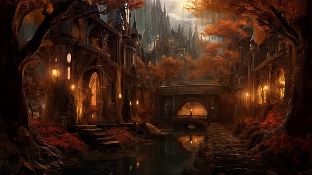 Autumn In Elven City Ambience And Music | High Fantasy Ambience With Calm Music #fantasyambience