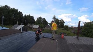 Как Ложить Рубероид/ На Крышу Гаража /Своими Руками..