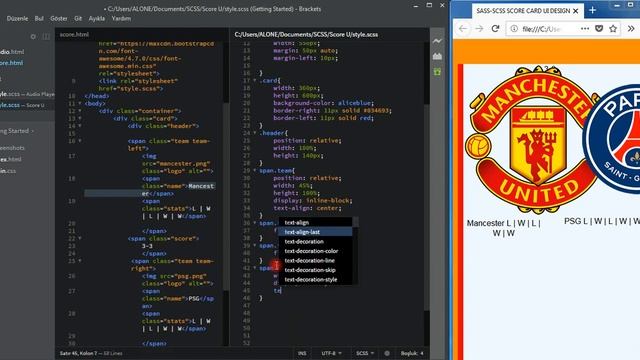 PART 1 - BUILDING SCORE CARD USER INTERFACE FOR SPORT WEBSITES IN SASS (SCSS) смотреть онлайн