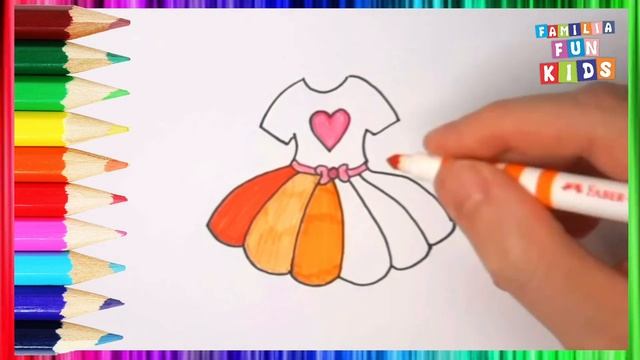 Dibuja y Colorea Un Lindo Vestido Arcoiris ?? Dibujos Para Niños смотреть онлайн