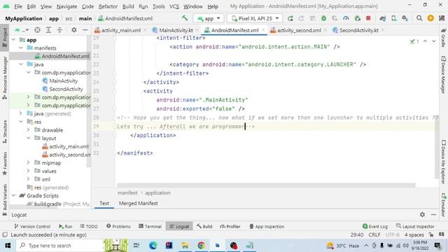 Set Launcher Activity in Android Studio || Android + Kotlin || Complete Course смотреть онлайн