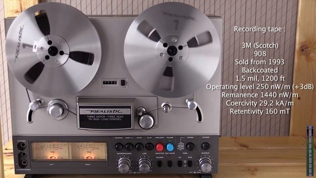 Realistic TR-3000 tape deck Demo with 3M 908 tape смотреть онлайн