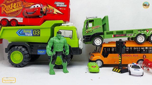 Green giant, Concrete mixer truck, bus, benz truck,excavator,crane truck, and many other toy cars, смотреть онлайн