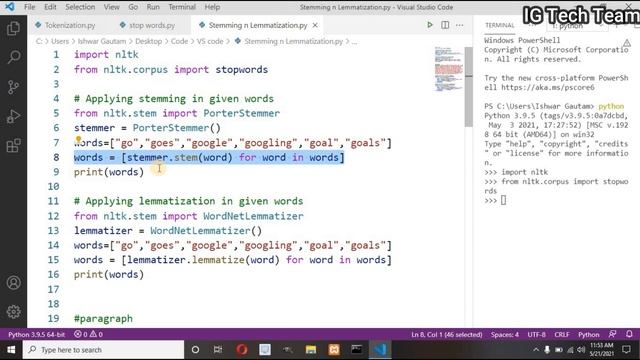 Stemming and Lemmatization in Natural Language Processing | Text pre-processing in NLP смотреть онлайн