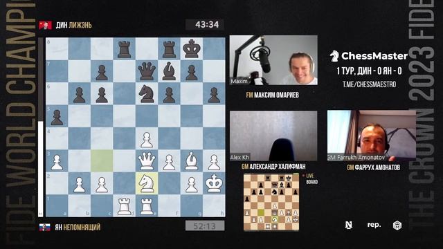 Непомнящий - Дин. 1 партия Матча За Звание Чемпиона Мира по Шахматам. ChessMaster смотреть онлайн