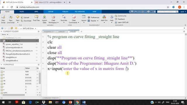 MATLAB Program on curve fitting _straight line смотреть онлайн