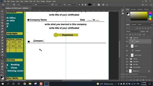 How to creat your CV in Photoshop 2022 - P2 смотреть онлайн