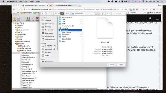 Change Allow Cheats Setting with NBT Explorer for Minecraft смотреть онлайн