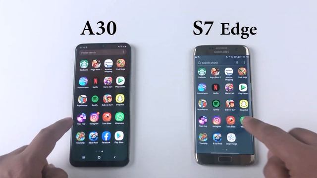 SAMSUNG A30 vs S7 Edge | Speed Test Comparison смотреть онлайн