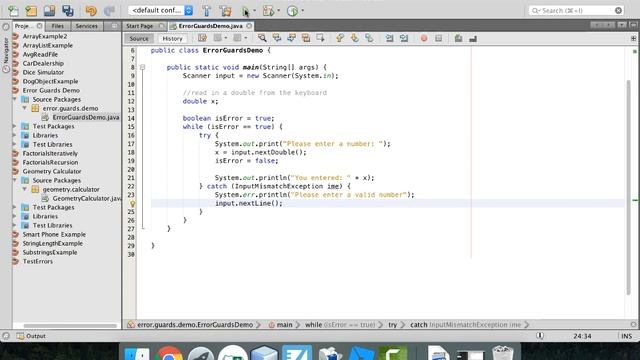 Error Guards in Java using Exceptions смотреть онлайн
