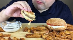 ASMR HAMBURGER, CHEESEBURGER, CHICKEN BURGER & FRIES (Eating Sounds) Mukbang NO TALKING