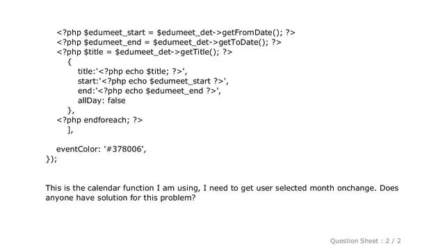 jQuery : How to get selected month in jQuery full calendar? смотреть онлайн