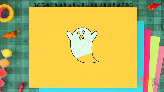 How To Draw A Ghost | Simple Drawing Lesson for Kids | Step By Step смотреть онлайн